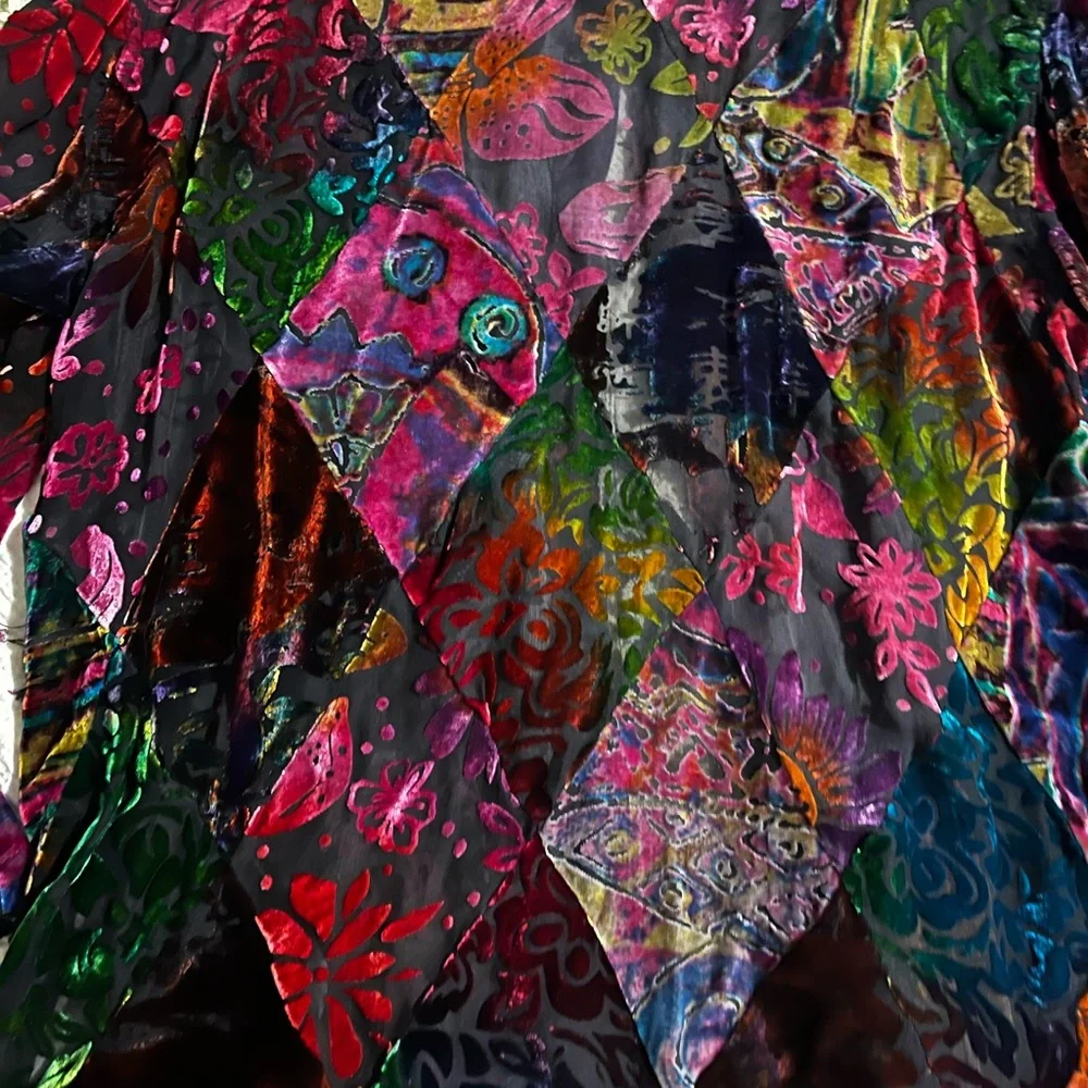 Vintage mesh/velvet button shirt - Picture 5 of 12